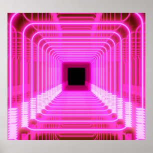 Poster Ficha 3D da Retro Sci-Fi: Ilustração de Arte Pop