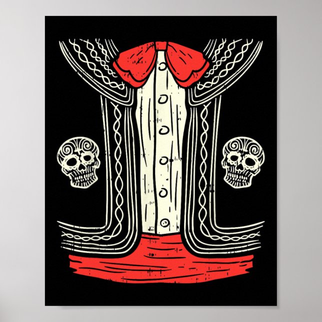 Poster Ficheiro de roupa mexicano do Halloween Mariachi M (Frente)