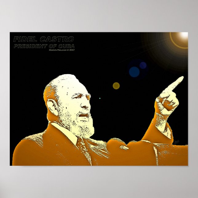 Póster Fidel Castro-24x18-IMPRESSÃO (Frente)