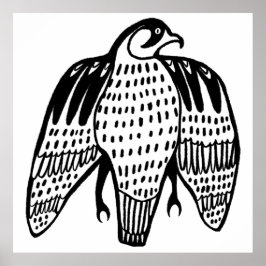 Poster Fierce Falcão - desenho preto em branco