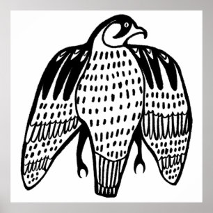 Poster Fierce Falcão - desenho preto em branco