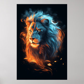 Poster Fierce Fiery Lion