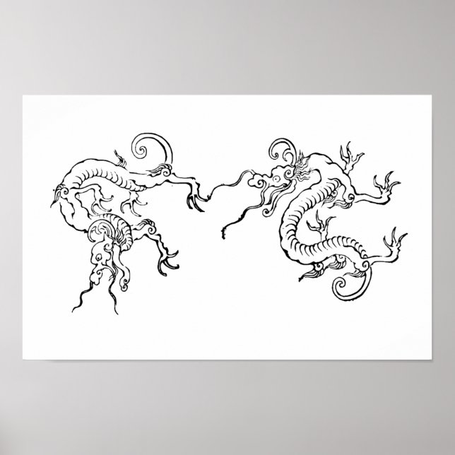 Poster  Fierce & Flowing – Japanese Dragon Art (Frente)