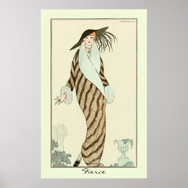 Poster Fierce Lady Vintage Art Deco Fashion (Frente)