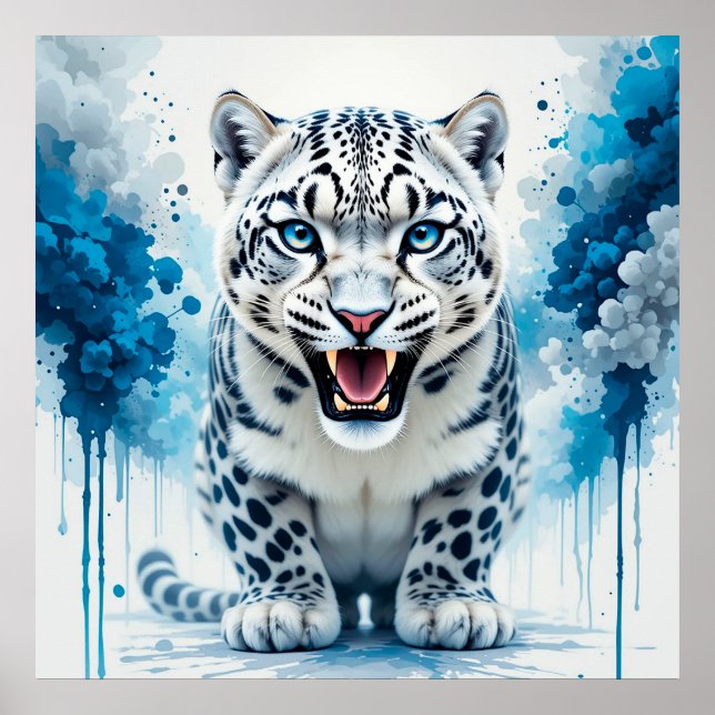 Poster Fierce White Leopard (Frente)