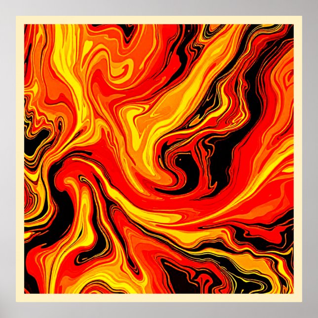 Poster Fiery Abstract Swirls of Emotion (Frente)