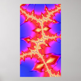 Poster Fiery Fissure Fractal Fractal Fractal Abstrato Art