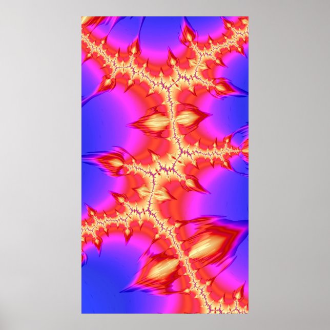 Poster Fiery Fissure Fractal Fractal Fractal Abstrato Art (Frente)