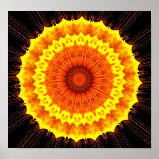 Póster Fiery Flower Mandala