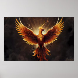 Poster Fiery Phoenix Cushion