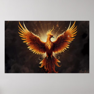 Poster Fiery Phoenix Cushion