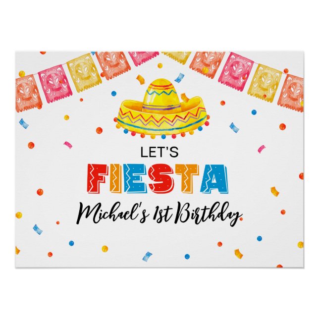 Póster  FIESTA Birthday Party banner backdrop  (Frente)