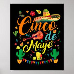 Poster Fiesta Cinco De Mayo Funny Partido Mexicano 5 De M