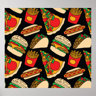 Poster Fiesta de Comida Rápida: Isolamento do Padrão de V