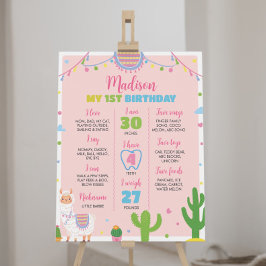 Poster Fiesta Llama - Sinal de primeiro aniversario