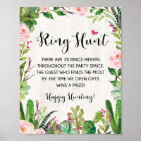 Fiesta Ring Hunt Game Cactus Chá de panela Floral