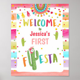 Poster Fiesta - Sinal de Boas-Vindas Birthday - Cactus Me