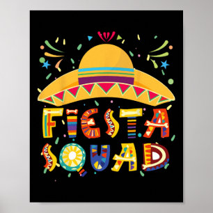 Poster Fiesta Squad México Fiesta Taco Guitar Cinco De Mã