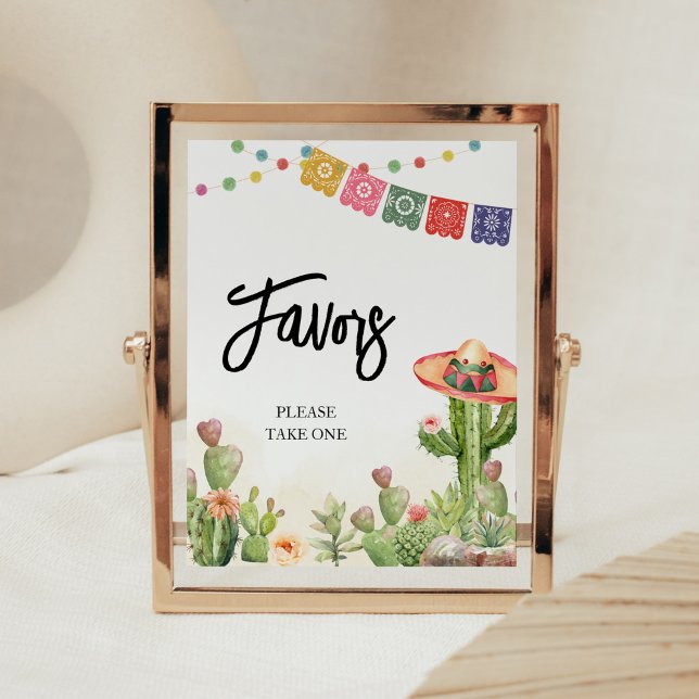 Poster Fiesta Taco 'Bout Chá de fraldas Favors (Cinco De Mayo Taco Bout Baby Shower Favors Sign)