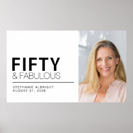 Poster Fifty and Fabulous Photo 50th Birthday Party