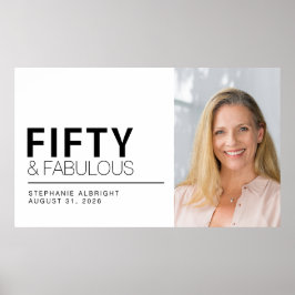 Poster Fifty and Fabulous Photo 50th Birthday Party