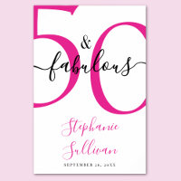 Fifty e Fabuloso Aniversário de 50 anos Rosa