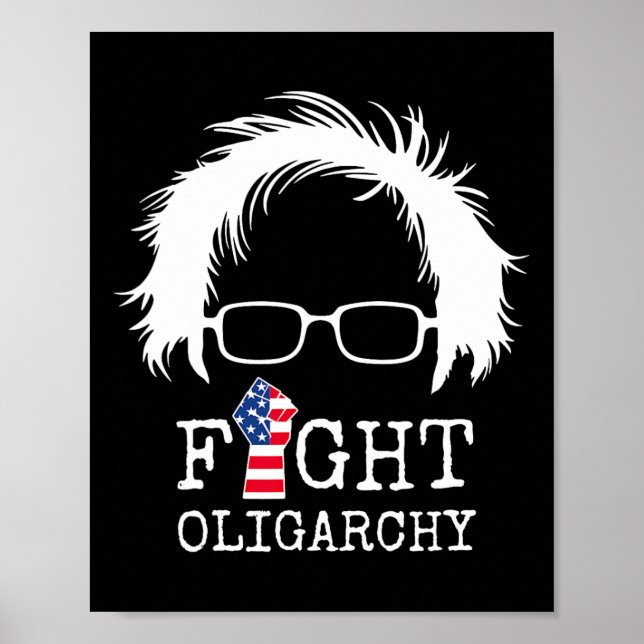 Poster Fight Oligarchy Sanders And Aoc Freedom Us Anti Tr (Frente)