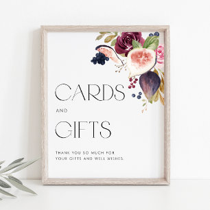 Poster Figos e Berry Floral Wedding Cards e presentes