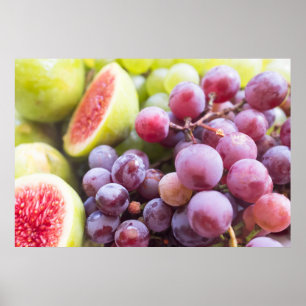 Póster Figos frescos e uvas