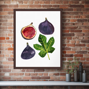 Poster Figos Fruity Watercolor Art