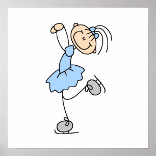 Póster Figura azul t-shirt e presentes da menina do