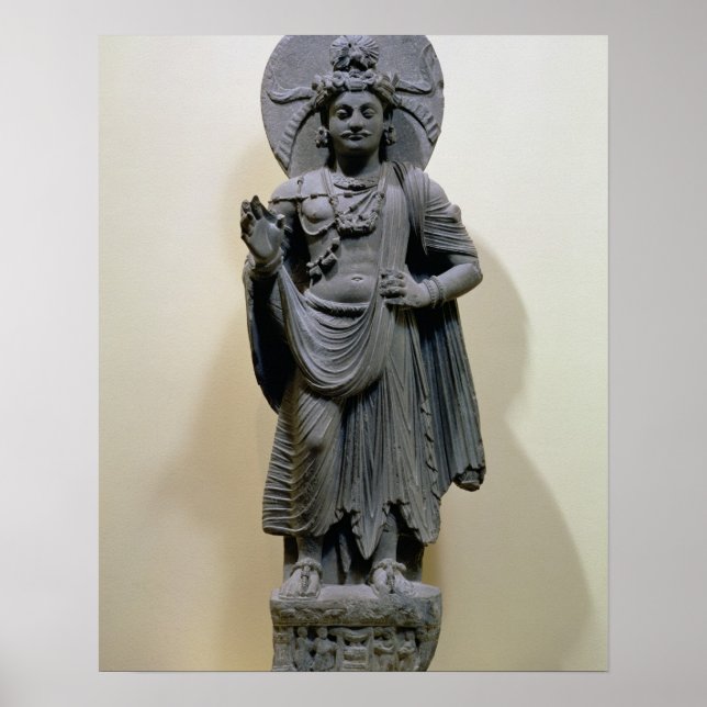 Póster Figura Bodhisattva, de Mekha-Sanda perto de Shabaz (Frente)