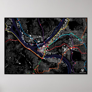 Póster Figura clara terra do trilho de Pittsburgh