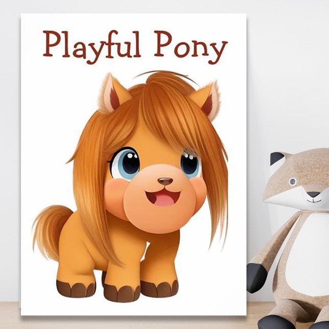 Poster Figura Cômica com Cavalo, Ilustração AI (Criador carregado)