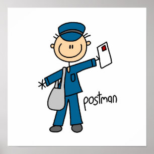 Póster Figura da vara do trabalhador postal