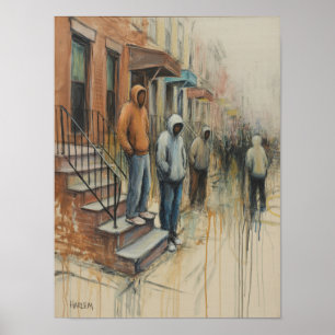 Poster Figura de capuz de Harlem Pintura
