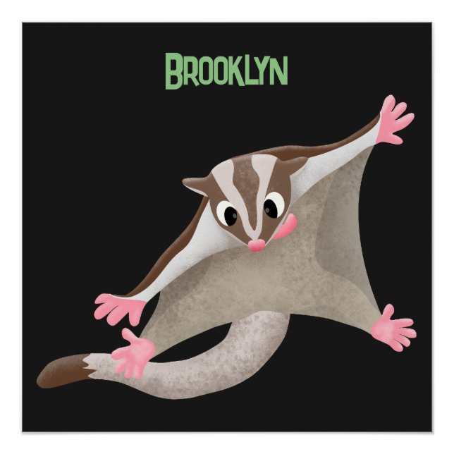 Póster Figura de desenho animado de um planador de açúcar (Frente)