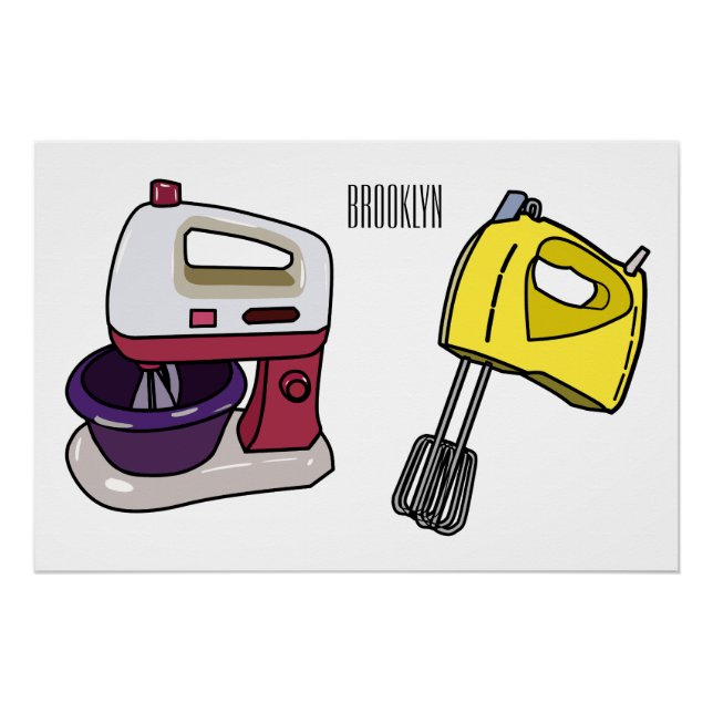 Póster Figura de desenho animado do Mixer (Frente)