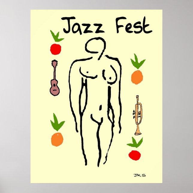 Poster Figura de estilo de preenchimento do jazz, adicion (Frente)