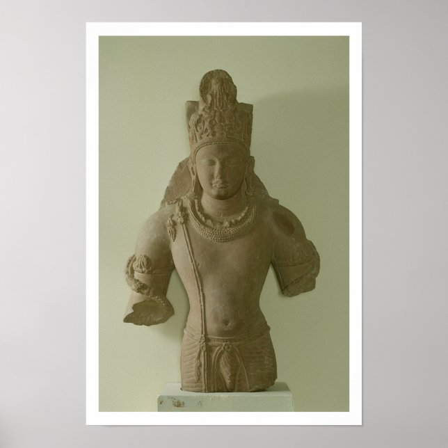 Póster Figura de Lord Vishnu, Mathura (arenito vermelho) (Frente)
