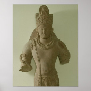 Poster Figura de Lord Vishnu, Mathura (arenito vermelho)