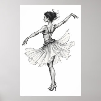 Poster Figura de mulher dançando