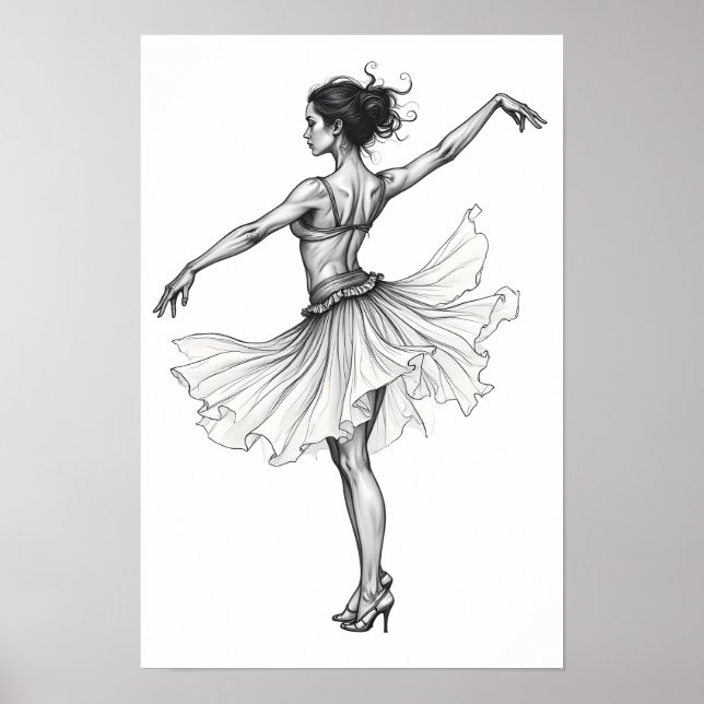 Poster Figura de mulher dançando (Frente)