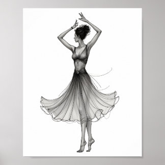 Poster Figura de mulher dançando