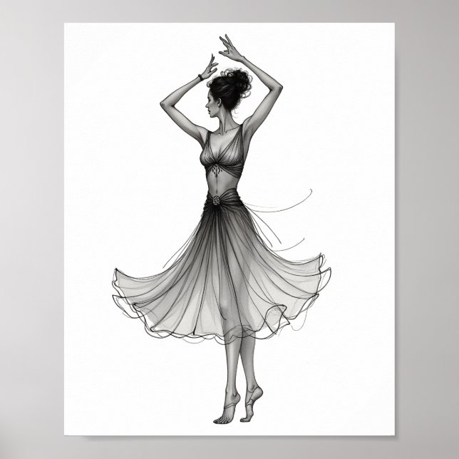 Poster Figura de mulher dançando (Frente)