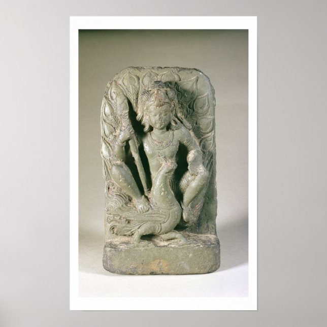 Póster Figura de Skanda com seu pavão, Colinas Punjab (s) (Frente)