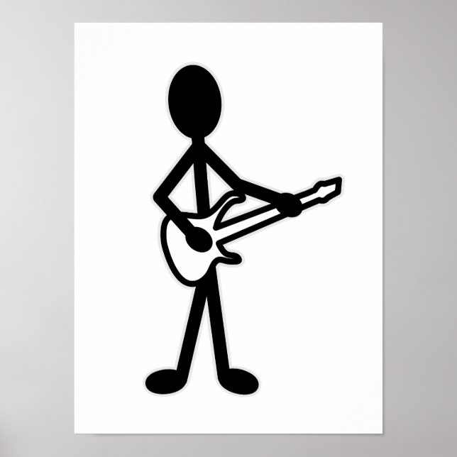 Poster Figura do adesivo guitarrista (Frente)