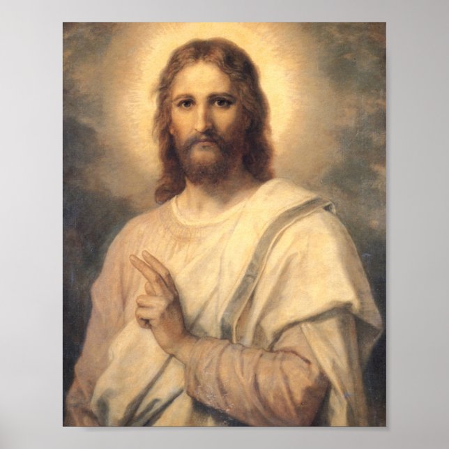 Poster Figura Do Cristo De Jesus Por Heinrich Hofmann (Frente)