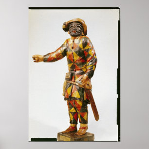 Póster Figura do Harlequin do teatro de Seraphin