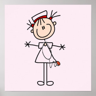 Póster Figura fêmea branca enfermeira 2 da vara